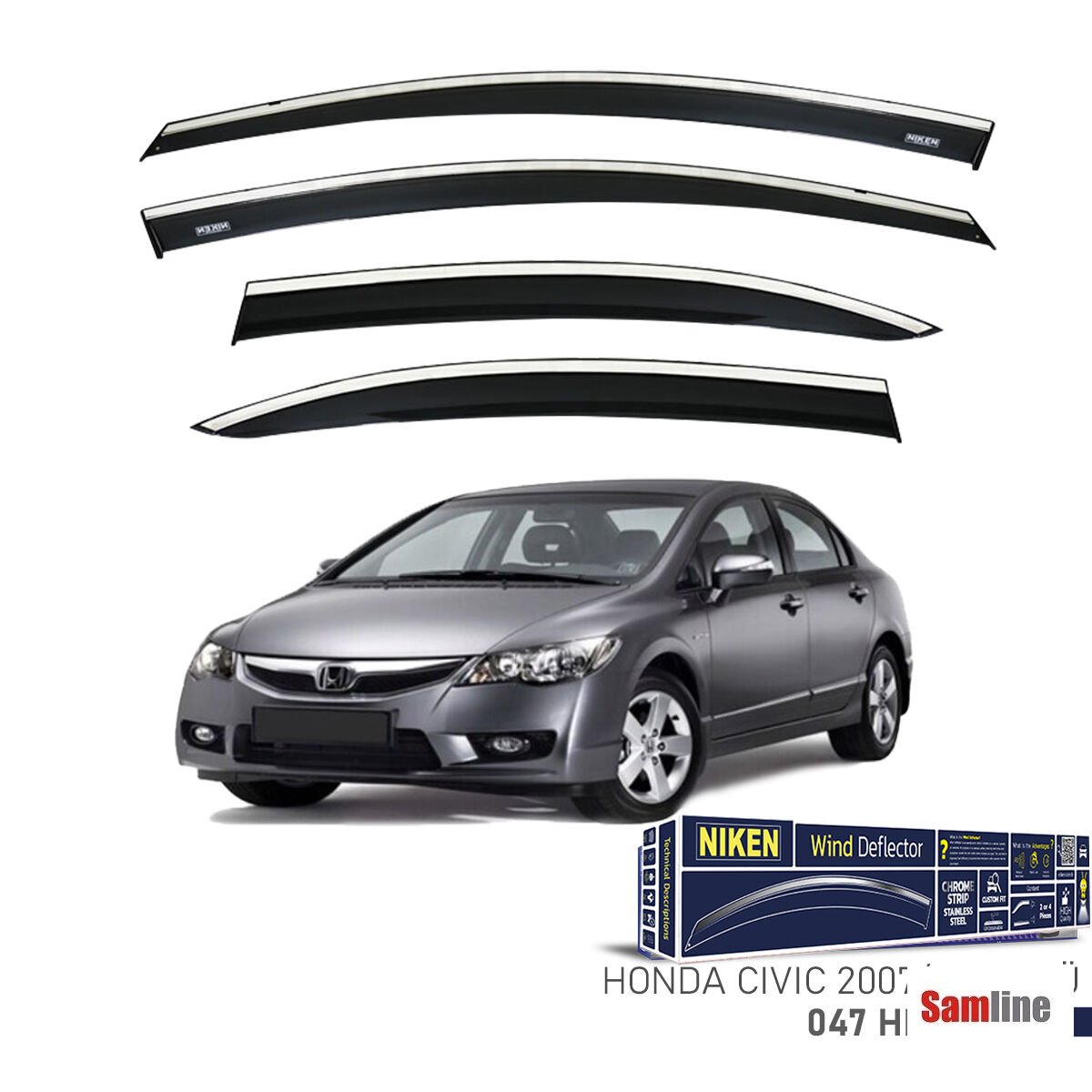 Cam Rüzgarlığı Kromlu 4'lü Set Honda Civic Sedan (2006-2011) Fd6
