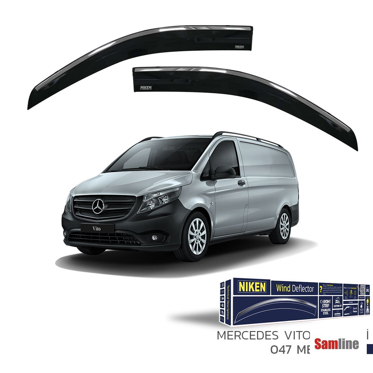 Cam Rüzgarlığı Kromlu 2'li Set Mercedes Vito (2015+)