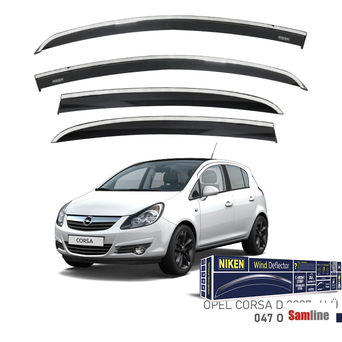 Cam Rüzgarlığı Kromlu 4'lü Set Opel Corsa D