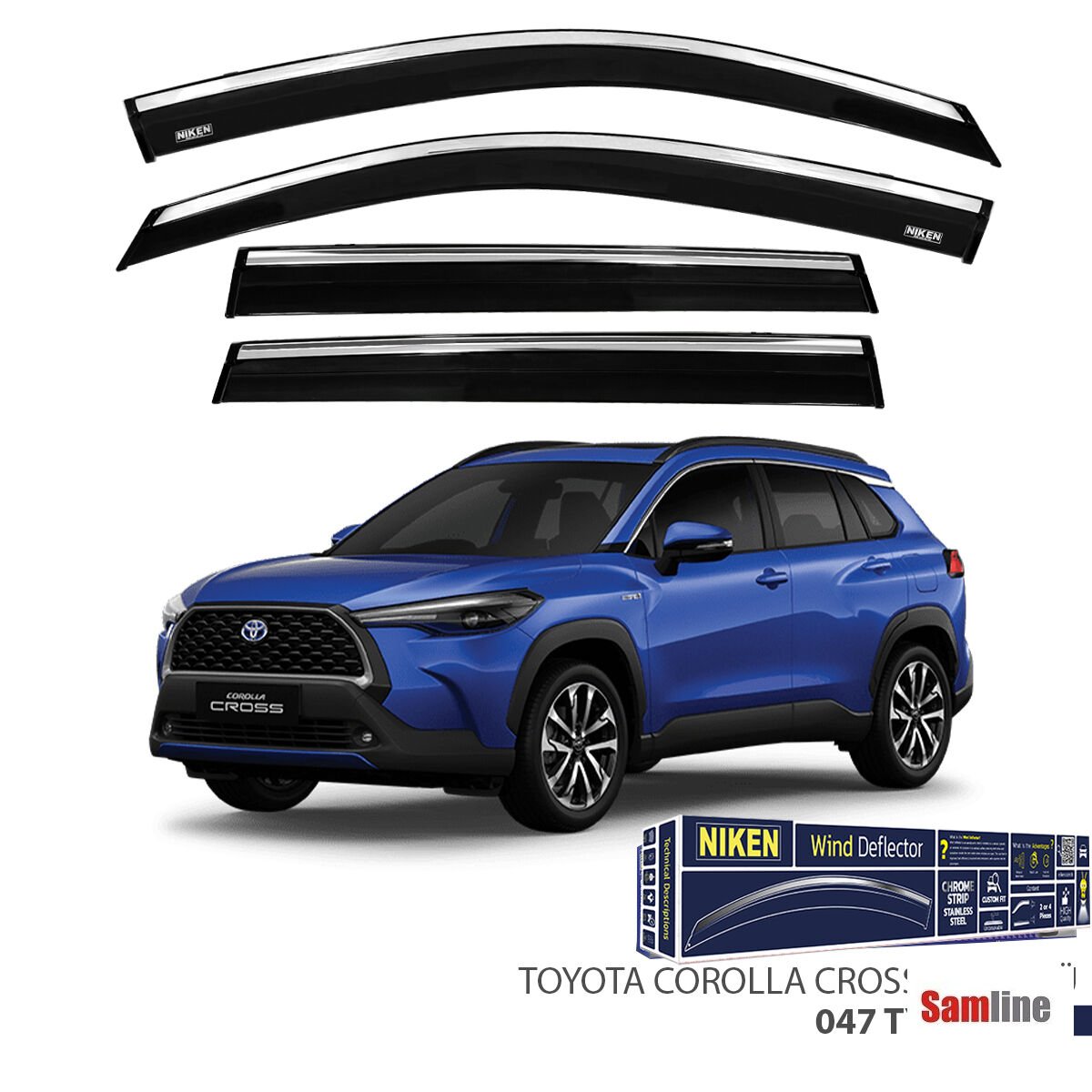 Cam Rüzgarlığı Kromlu 4'lü Set Toyota Corolla Cross (2020+)