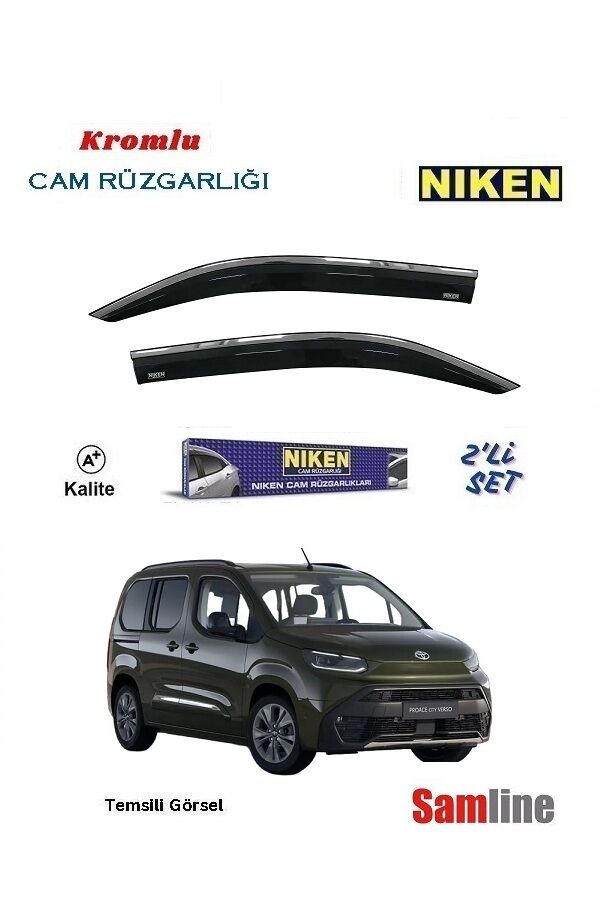 Cam Rüzgarlığı Kromlu 2'li Set Toyota Yeni Proace City Combi (2024-2025)