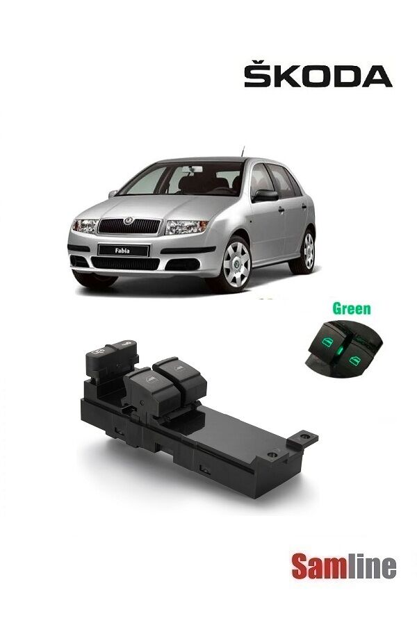 Cam Açma Kapama Düğmesi Ön Sol 2'li Anahtar Skoda Fabıa 2001-2007