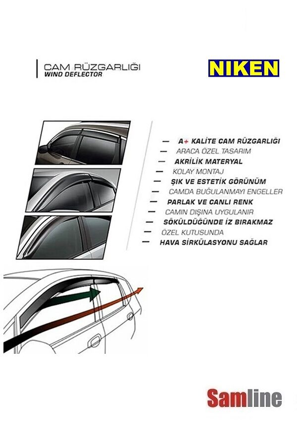 Cam Rüzgarlığı Kromlu 4'lü Set Skoda Rapid Sedan (2012-2018)