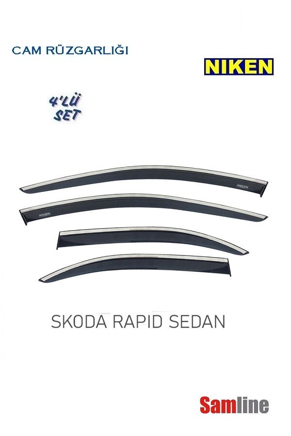 Cam Rüzgarlığı Kromlu 4'lü Set Skoda Rapid Sedan (2012-2018)