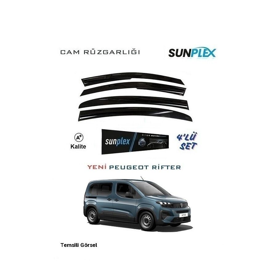 Cam Rüzgarlığı 4'lü Set Peugeot Rifter  (2024-2026) SUNPLEX