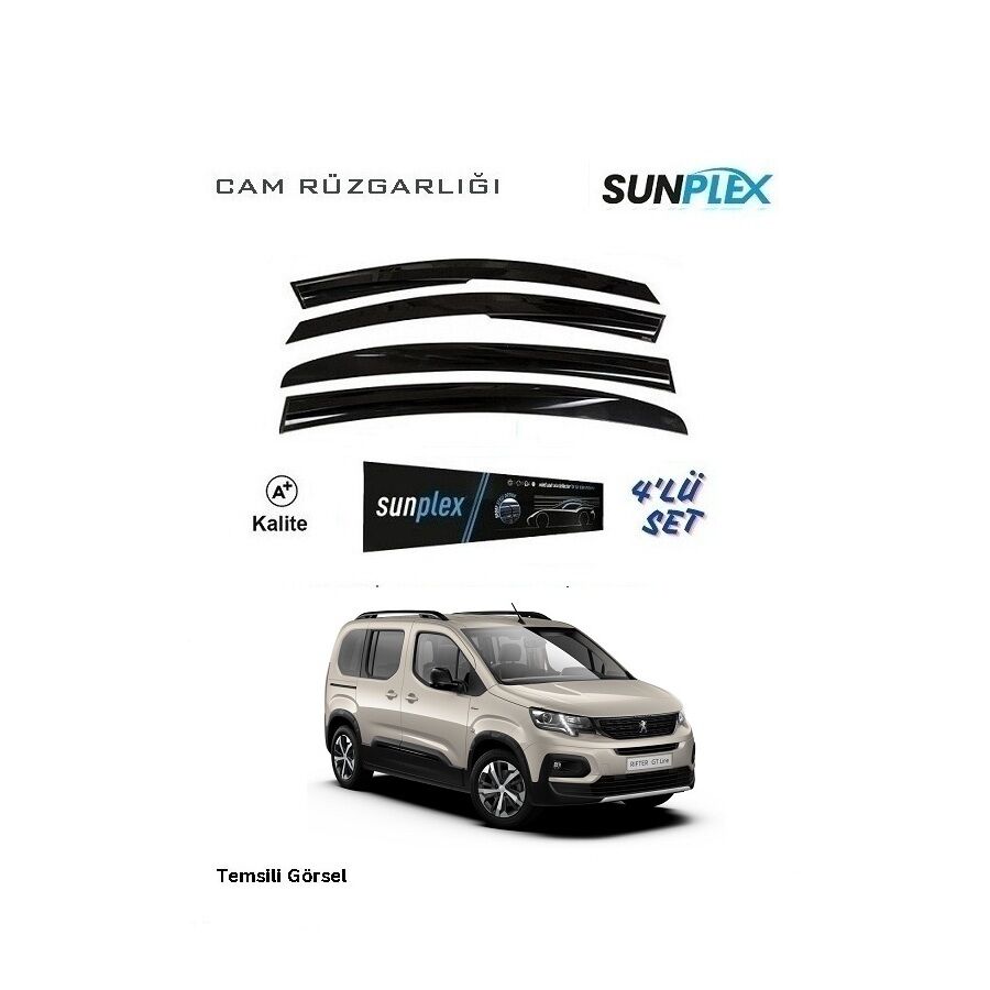 Cam Rüzgarlığı 4'lü Set Peugeot Rifter  (2019-2024) SUNPLEX