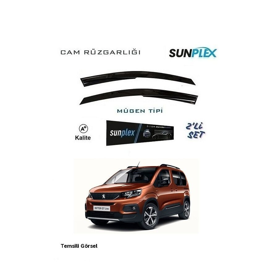 Cam Rüzgarlığı 2'li Set Peugeot Rifter  (2019-2024) SUNPLEX