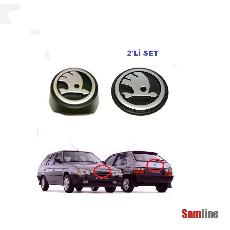 Amblem Ön Arka 2'li Set Skoda Favorit Forman (Skoda Logosu)