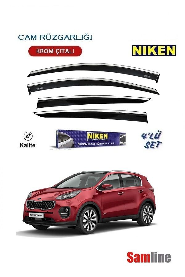 Cam Rüzgarlığı Kromlu 4'lü Set Kia Sportage  (2016-2018)