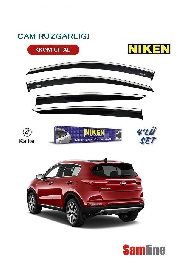 Cam Rüzgarlığı Kromlu 4'lü Set Kia Sportage  (2016-2018)