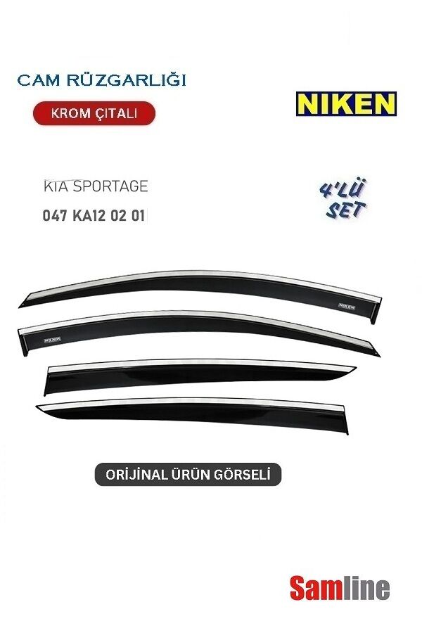 Cam Rüzgarlığı Kromlu 4'lü Set Kia Sportage  (2016-2018)