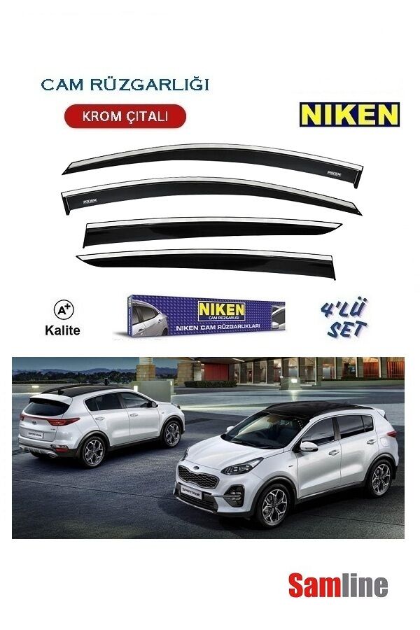 Cam Rüzgarlığı Kromlu 4'lü Set Kia Sportage  (2019-2021)