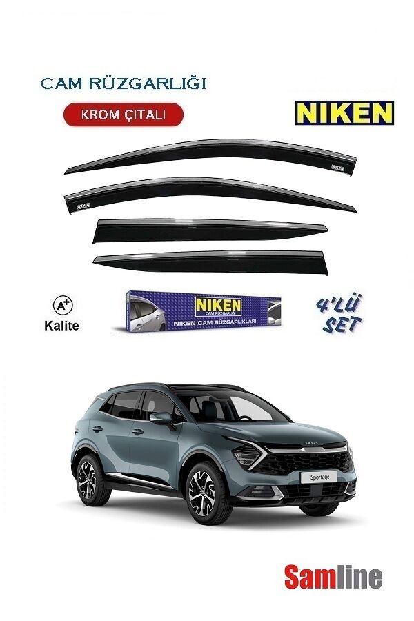 Cam Rüzgarlığı Kromlu 4'lü Set Kia Sportage  (2022-2024)