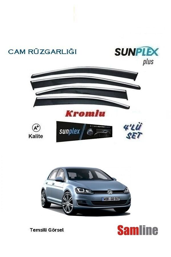 Cam Rüzgarlığı Kromlu 4'lü Set VW Golf 7 (2012-2016) SUNPLEX