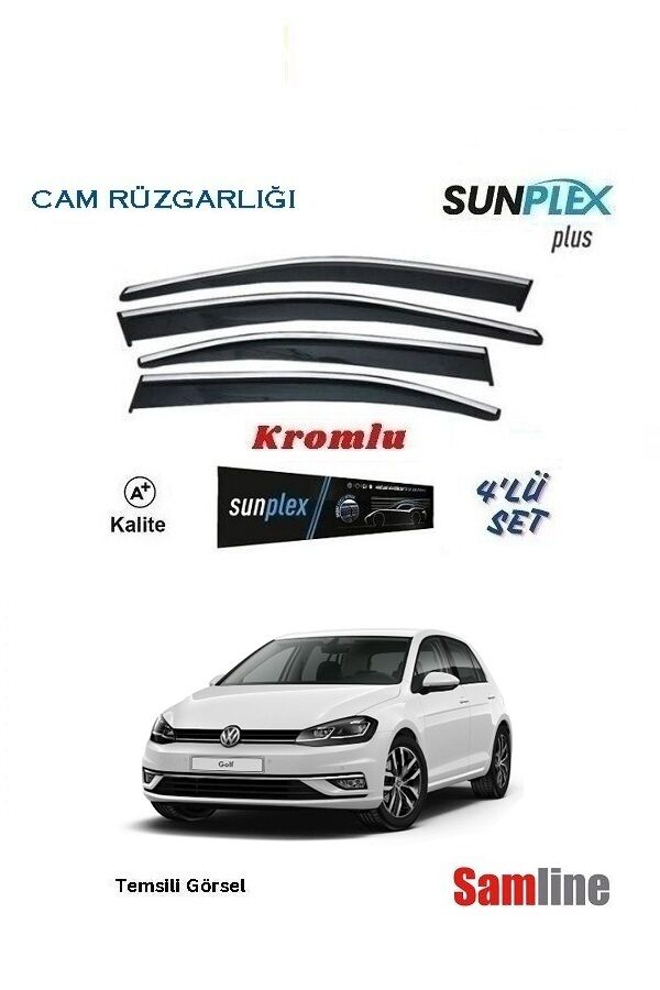 Cam Rüzgarlığı Kromlu 4'lü Set VW Golf 7.5 (2017-2020) SUNPLEX