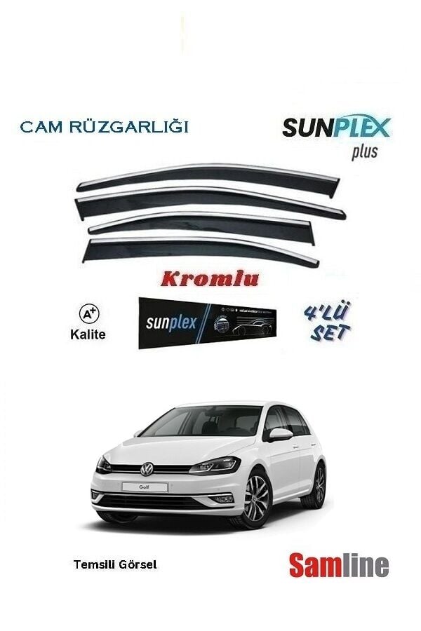 Cam Rüzgarlığı Kromlu 4'lü Set VW Golf 7.5 (2017-2020) SUNPLEX