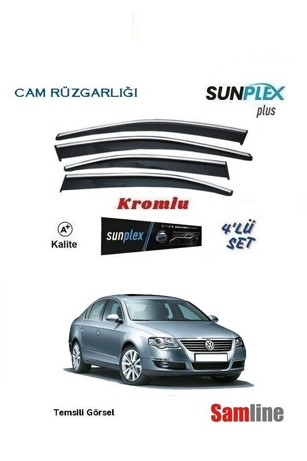 Cam Rüzgarlığı Kromlu 4'lü Set VW Passat B6 (2006-2011) SUNPLEX