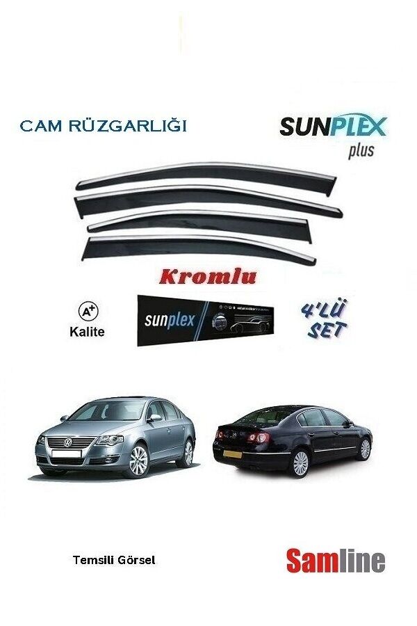 Cam Rüzgarlığı Kromlu 4'lü Set VW Passat B6 (2006-2011) SUNPLEX