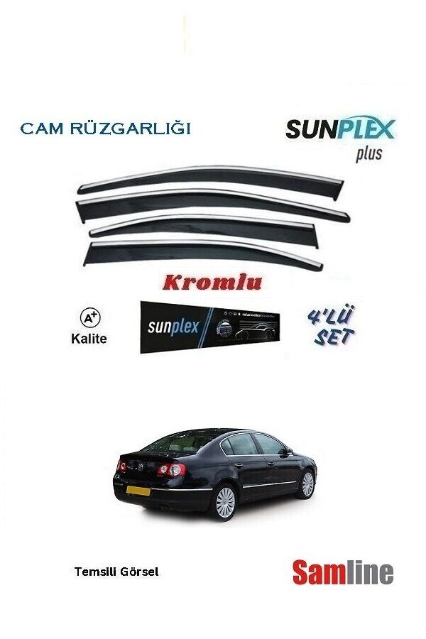 Cam Rüzgarlığı Kromlu 4'lü Set VW Passat B6 (2006-2011) SUNPLEX