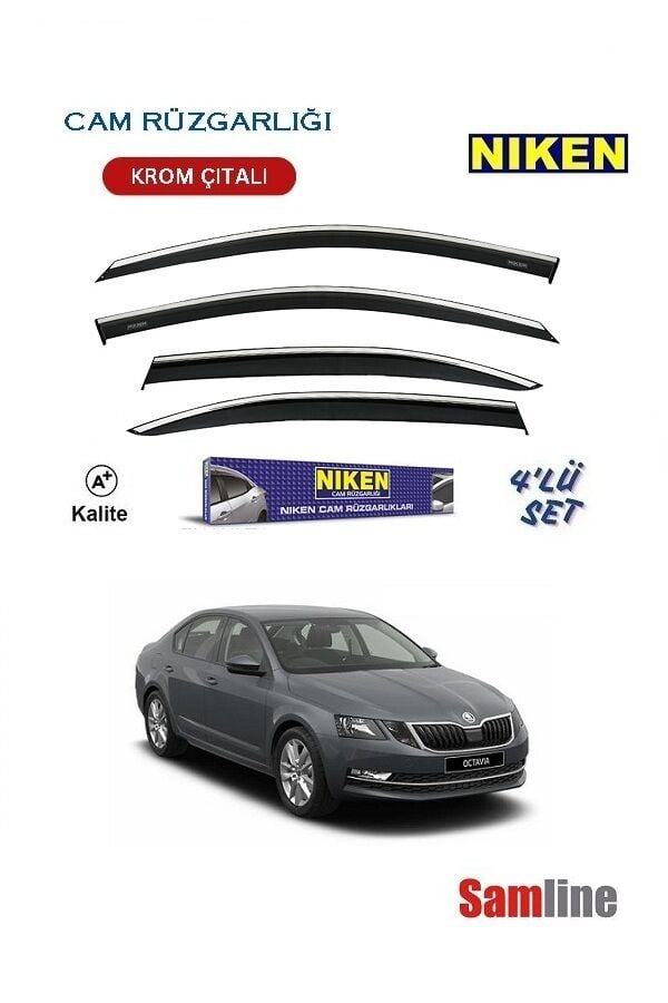 Cam Rüzgarlığı Kromlu 4'lü Set Skoda Octavıa (2017-2019)