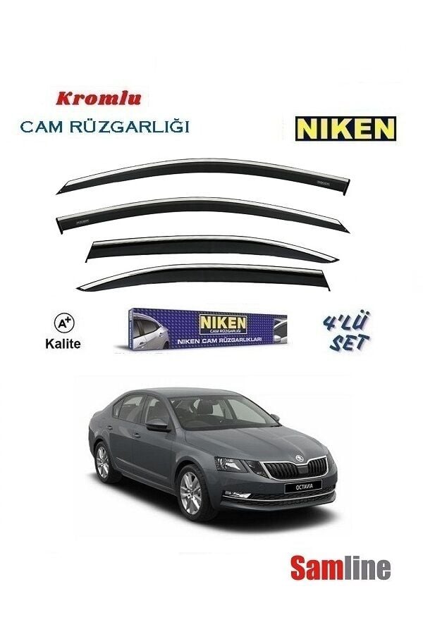 Cam Rüzgarlığı Kromlu 4'lü Set Skoda Octavıa (2017-2019)