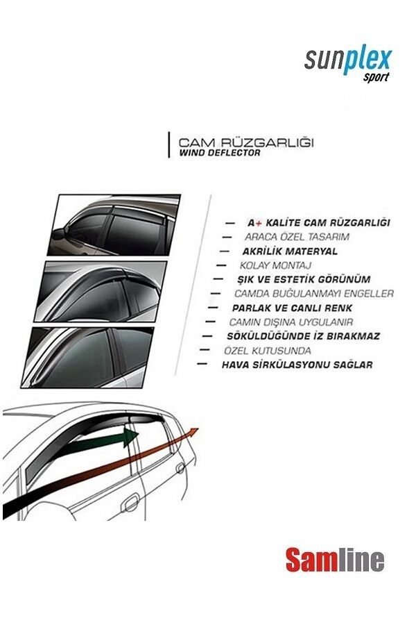 Cam Rüzgarlığı 4'lü Set Skoda Octavıa (2013-2017) Sunplex Sport