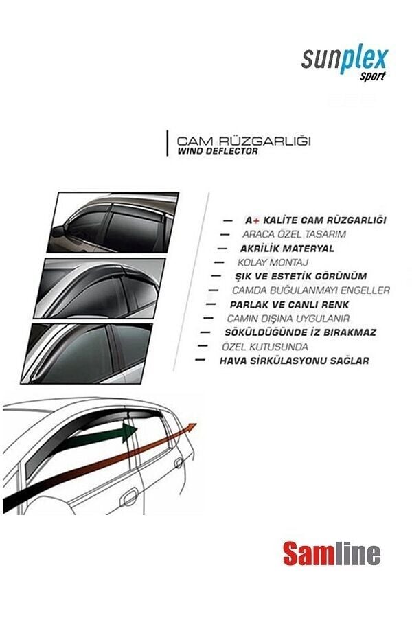 Cam Rüzgarlığı 4'lü Set Skoda Octavıa (2017-2019) Sunplex Sport