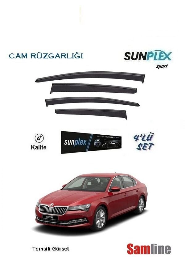 Cam Rüzgarlığı 4'lü Set Skoda Superb (2019-2023) Sunplex Sport