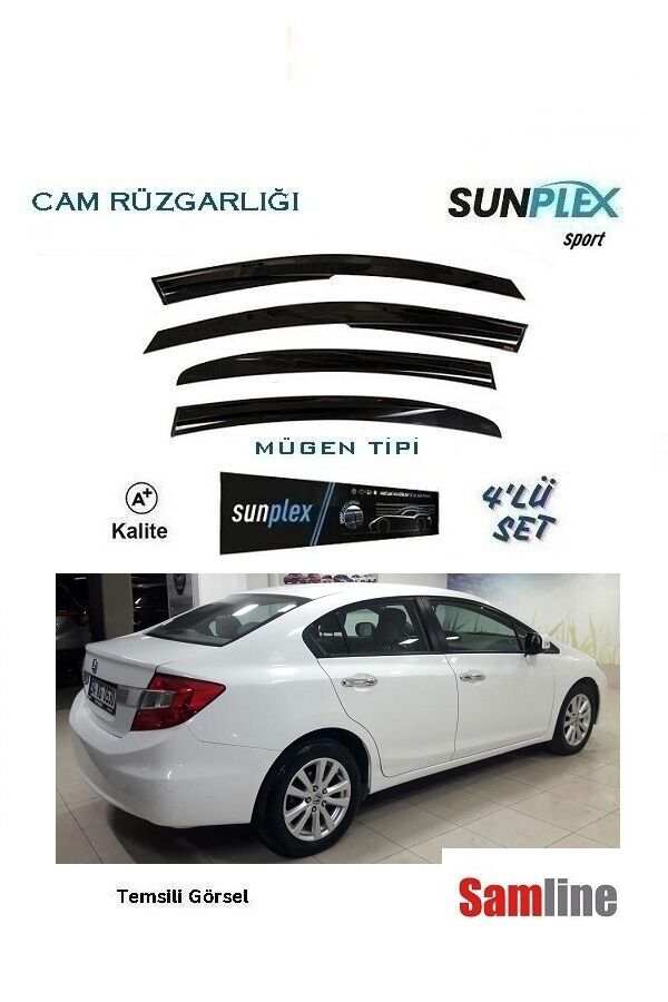 Cam Rüzgarlığı 4'lü Set Honda Civic Sedan (2012-2016) Fb7 SUNPLEX