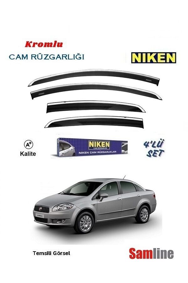 Cam Rüzgarlığı Kromlu 4'lü Set Fiat Linea (2007-2017) NİKEN