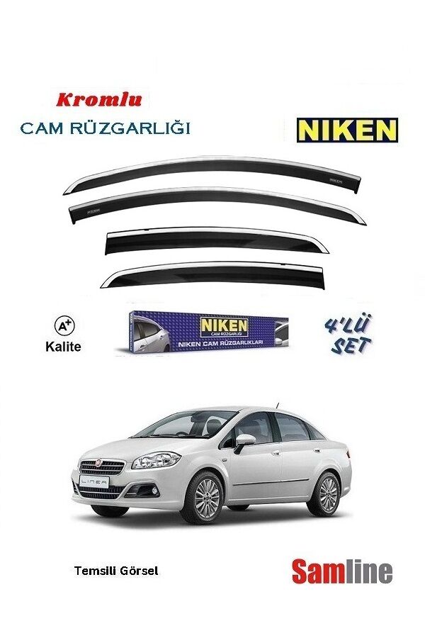 Cam Rüzgarlığı Kromlu 4'lü Set Fiat Linea (2007-2017) NİKEN