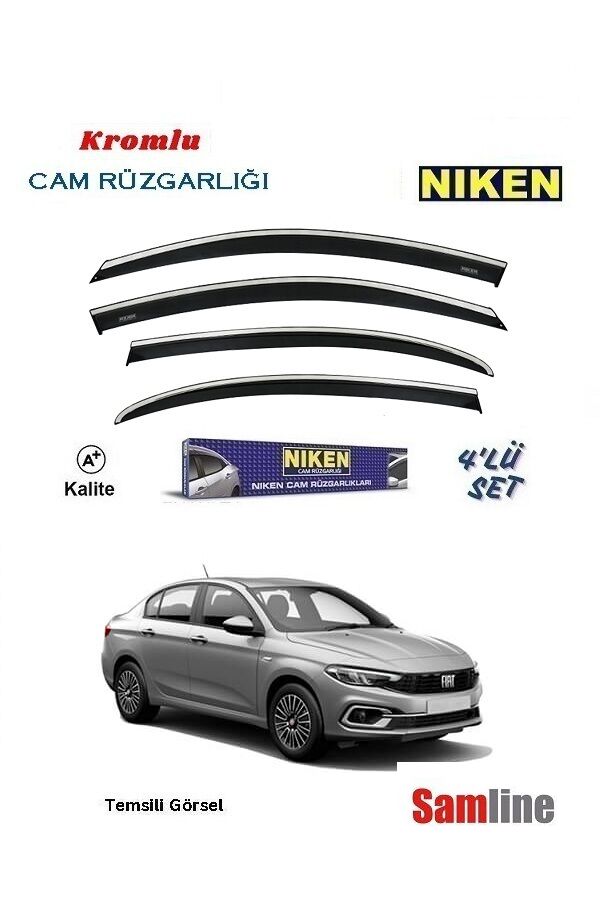 Cam Rüzgarlığı Kromlu 4'lü Set Fiat Egea Sedan (2015-2025) NİKEN