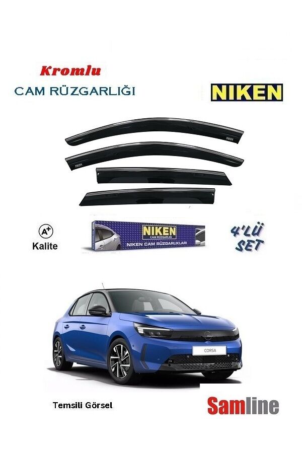 Cam Rüzgarlığı Kromlu 4'lü Set Opel Corsa F (2024-2025)