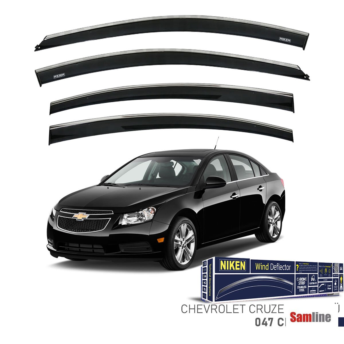 Cam Rüzgarlığı Kromlu 4'lü Set Chevrolet Cruze 2008