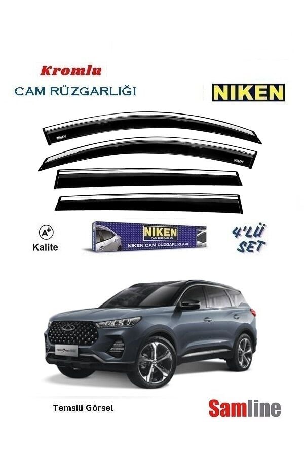 Cam Rüzgarlığı Kromlu 4'lü Set Chery Tiggo 7 Pro (2023-2024)