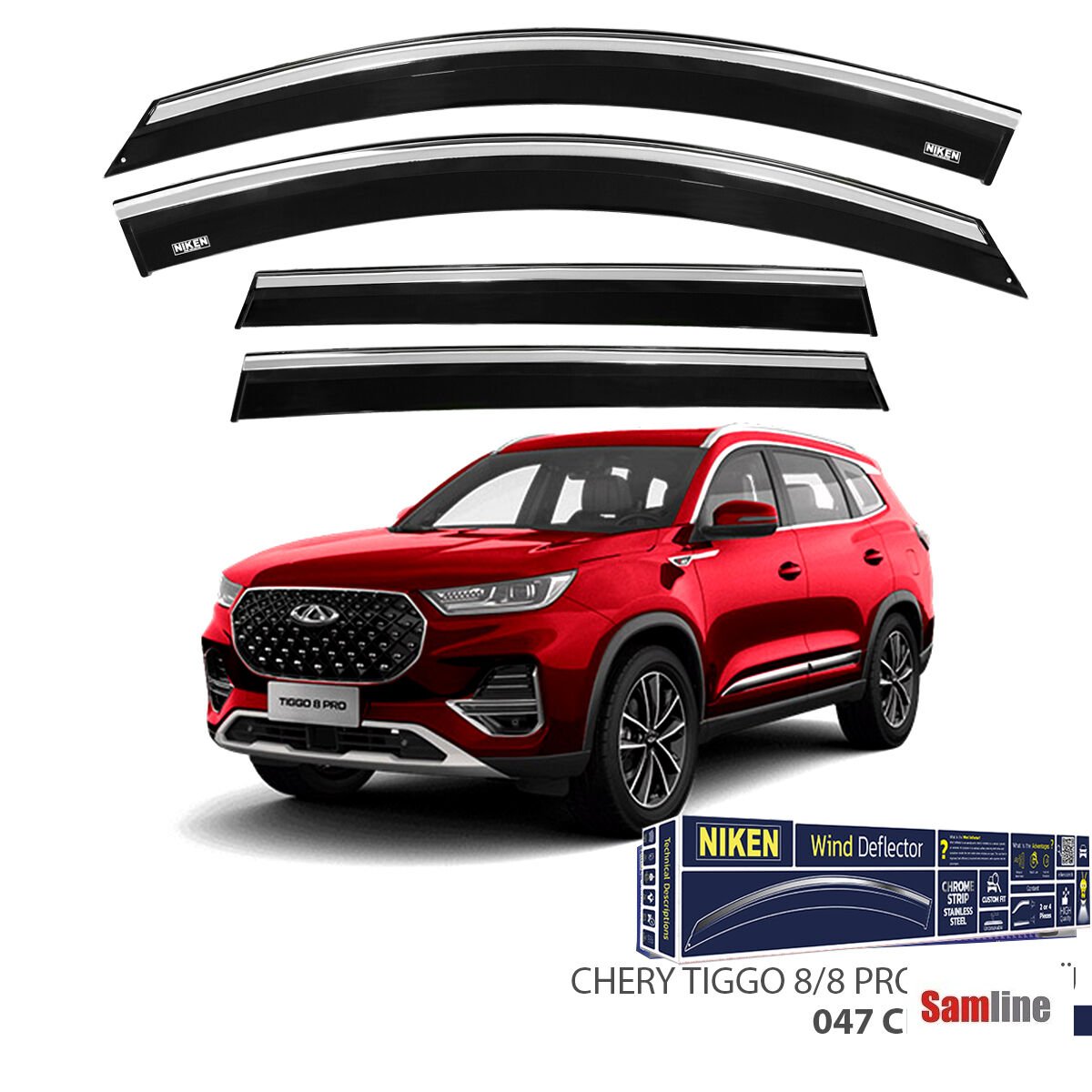 Cam Rüzgarlığı Kromlu 4'lü Set Chery Tiggo Pro 8 2018