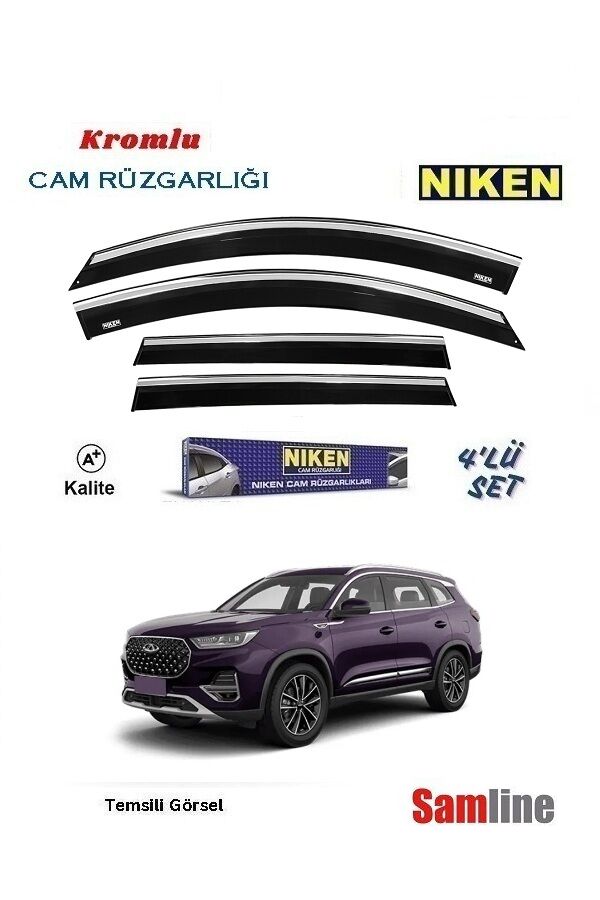 Cam Rüzgarlığı Kromlu 4'lü Set Chery Tiggo 8 Pro (2023-2024)