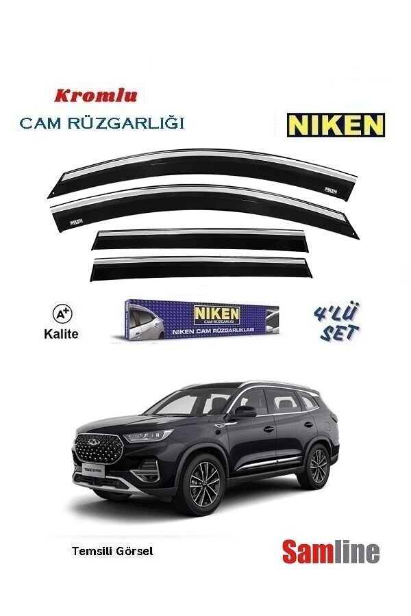 Cam Rüzgarlığı Kromlu 4'lü Set Chery Tiggo 8 Pro (2023-2024)