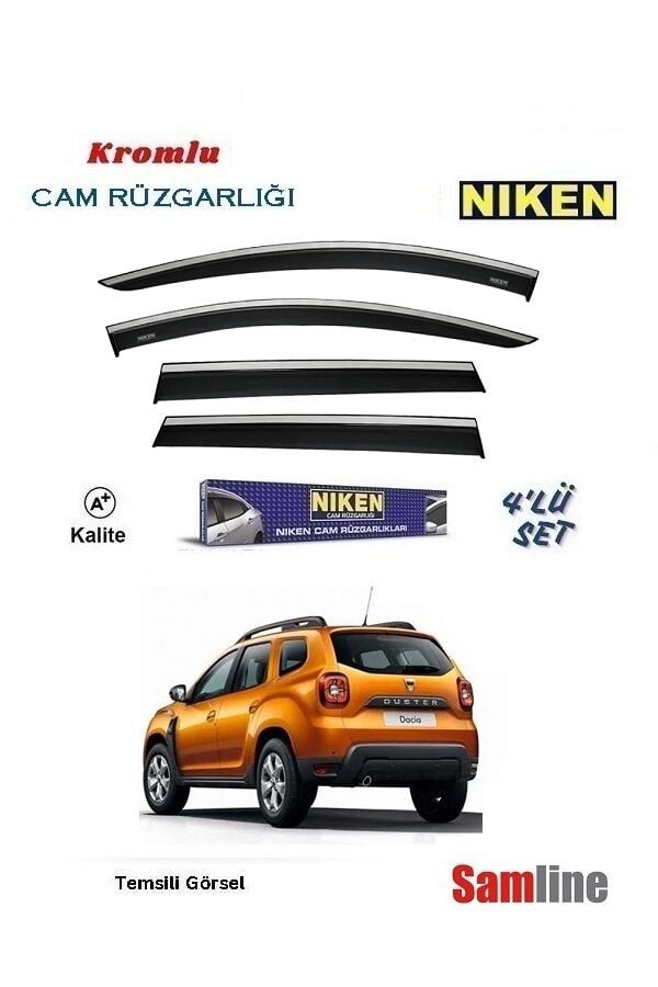 Cam Rüzgarlığı Kromlu 4'lü Set Dacıa Duster (2018-2022)