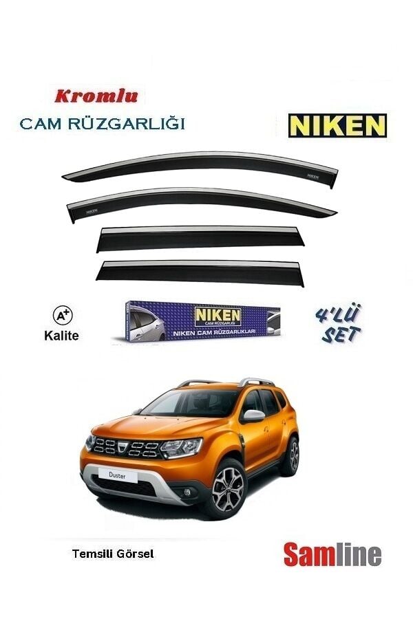 Cam Rüzgarlığı Kromlu 4'lü Set Dacıa Duster (2018-2022)