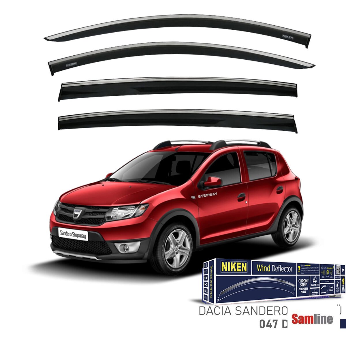 Cam Rüzgarlığı Kromlu 4'lü Set Dacıa Sandero 2013
