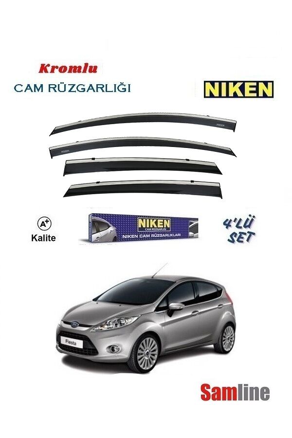 Cam Rüzgarlığı Kromlu 4'lü Set Ford Fiesta (2009-2012) NİKEN