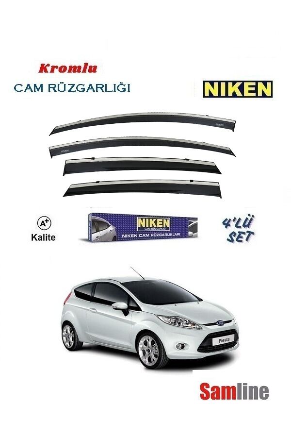 Cam Rüzgarlığı Kromlu 4'lü Set Ford Fiesta (2009-2012) NİKEN