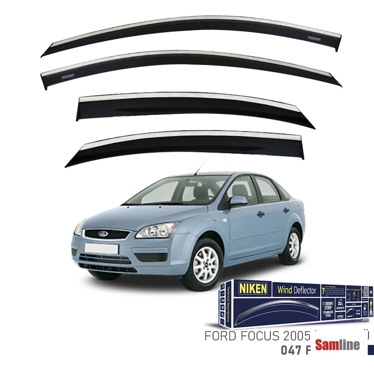 Cam Rüzgarlığı Kromlu 4'lü Set Ford Focus Sedan (2005-2007)