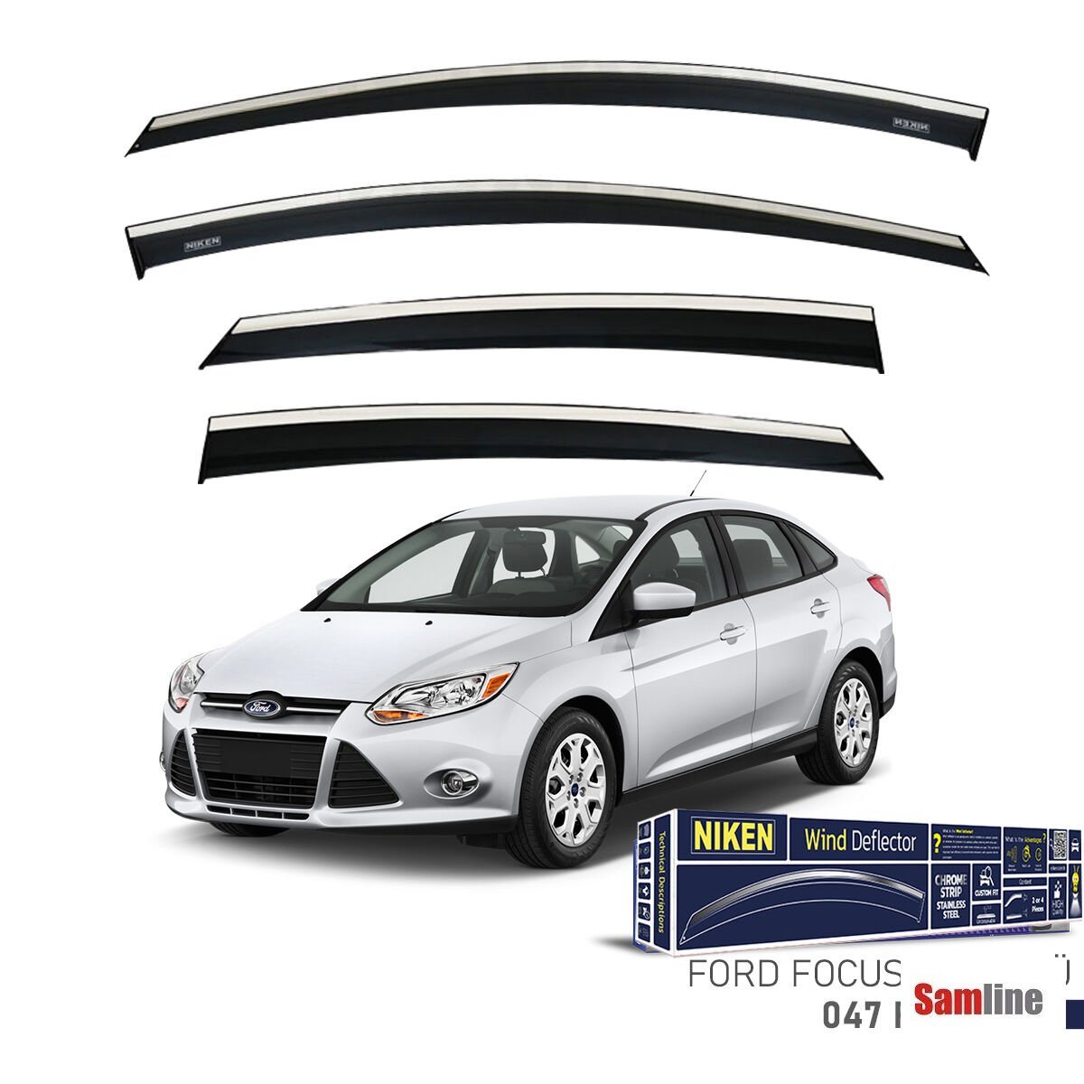 Cam Rüzgarlığı Kromlu 4'lü Set Ford Focus Sedan (2012-2014)