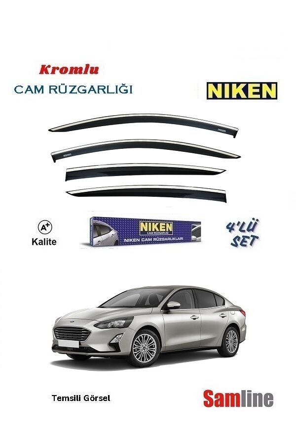 Cam Rüzgarlığı Kromlu 4'lü Set Ford Focus Sedan (2019-2021) NİKEN