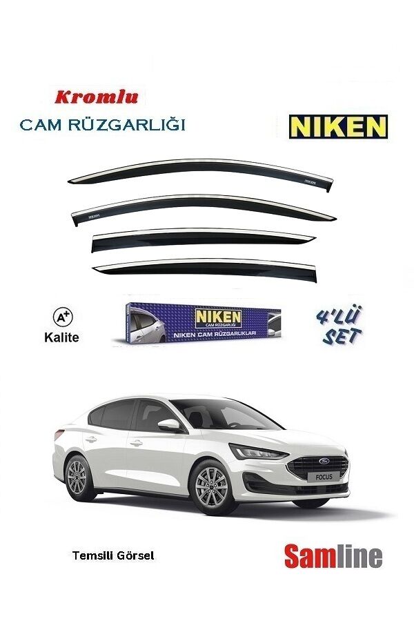 Cam Rüzgarlığı Kromlu 4'lü Set Ford Focus Sedan (2019-2021) NİKEN