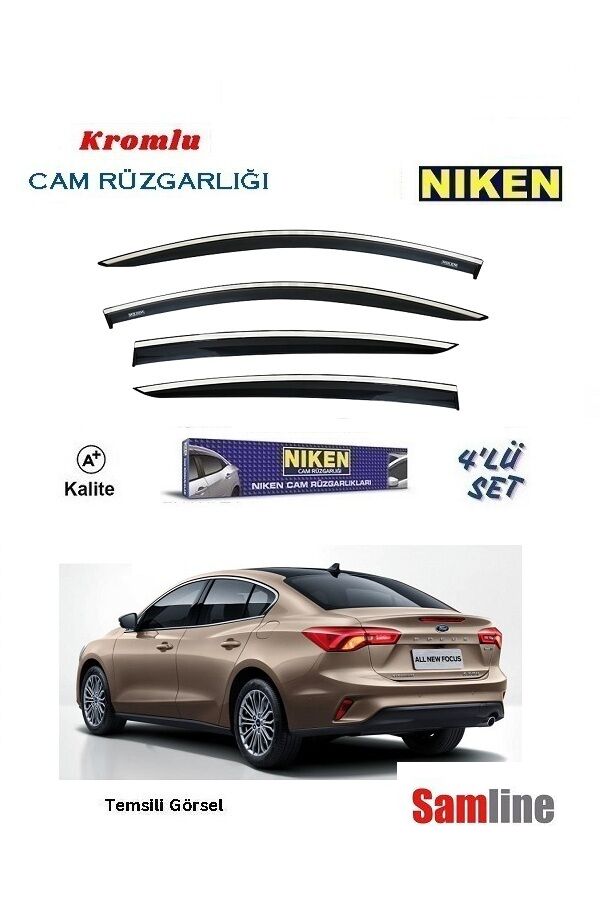 Cam Rüzgarlığı Kromlu 4'lü Set Ford Focus Sedan (2019-2021) NİKEN