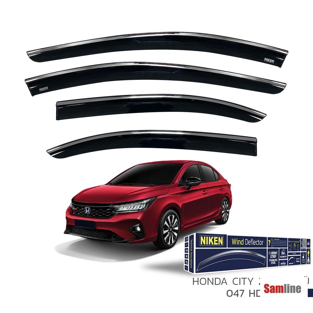 Cam Rüzgarlığı Kromlu 4'lü Set Honda City 2023