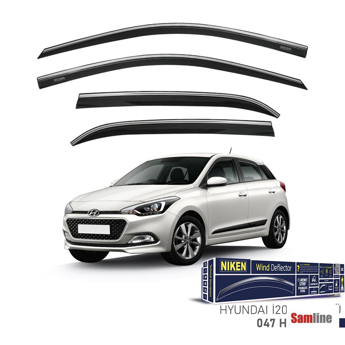 Cam Rüzgarlığı Kromlu 4'lü Set Hyundai İ20 (2014-2020) NİKEN
